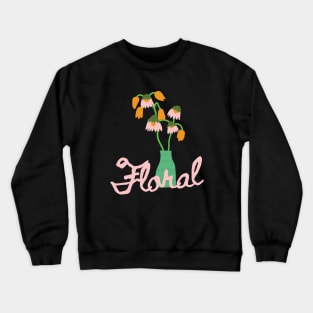 Floral flower vase illustration Crewneck Sweatshirt